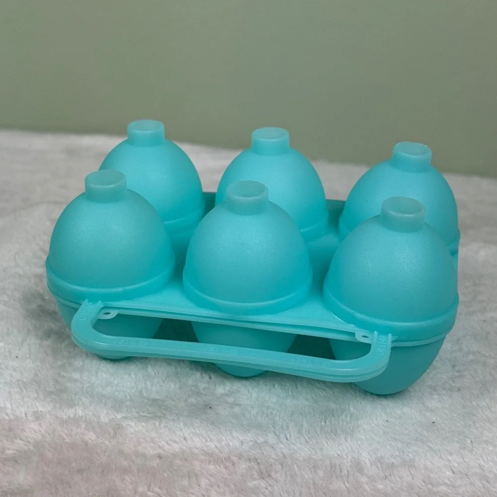 Vintage Jell-O Jiggler Egg Molds Set of 2 Yellow Teal Plastic Easter Kitchenware